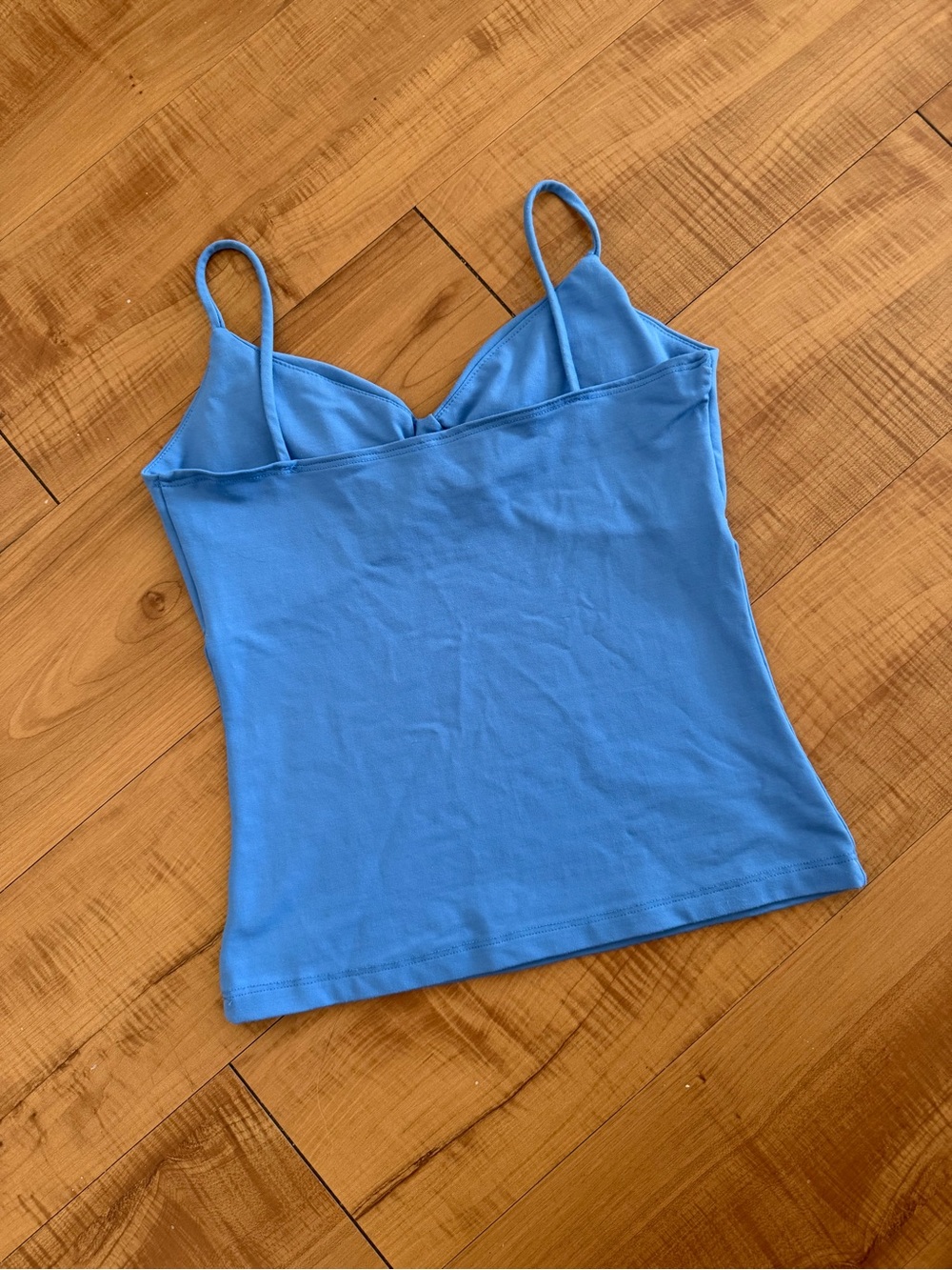 Blue Spaghetti Strap Cami Stretch Top - Picture 2 of 6
